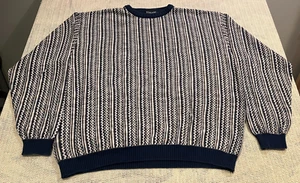 Tosani Sweater Men XL Knit Crewneck VTG 80s 90s Geometric Coogi Style Art 3D - Picture 1 of 8