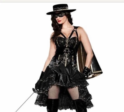 Disfraz Zorro Adulto Bandita Halloween Vestido Elegante Foto 1 de 4