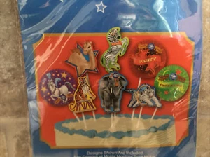 Ringling Bros & Barnum Bailey Circus Cake Topper Picks 8 Pcs Party New - Picture 1 of 2