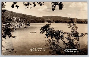 Cartolina fotografica reale Fairlee Vermont VT Lake Morey RPPC anni 30-40 - Foto 1 di 2