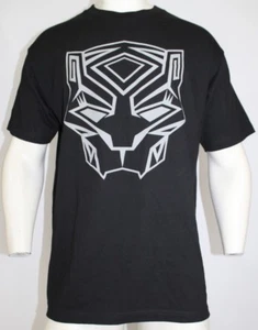 Black Panther Gray Logo Outline Crew Neck T Shirt Marvel - Black - LARGE - Picture 1 of 3