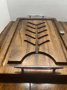 Tabla de cortar pescado nogal Goodwood con asas madera vintage hecha en Japón - Imagen 1 de 20