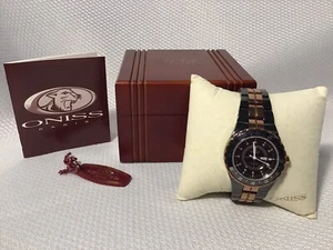 Oniss Paris Watch Quartz Black Ceramic 8103 Large - Picture 1 of 6