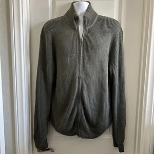 VTG FG Field Gear Corduroy Cableknit Jacket Turtleneck Full Zip Large Army Green - Picture 1 of 4