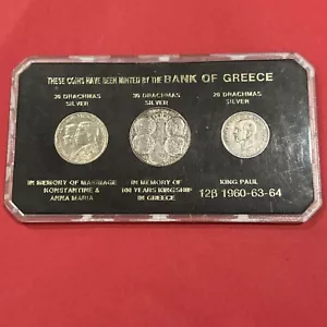 GREECE / Silver Set 1960 20 Drachmai 1963 & 1964 30 Drachmai - Picture 1 of 6