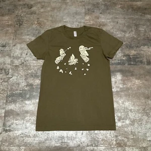 boygirlparty Etsy Shop Armee grün braun Eule Lagerfeuer T-Shirt, Gr. Damen passend L - Bild 1 von 13