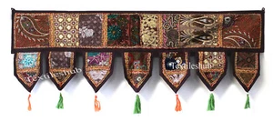 Indian Vintage Patchwork Embroidery Toran Door Valance Wall Hanging Home Decor - Picture 1 of 3