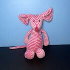 Jellycat Plush Mouse Bonbon Pink Gray Stripes 11" Stuffed Velour Velvet Lovey