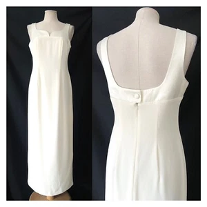 Vintage sleeveless simple maxi dress by Debut Debenhams elegant wedding S 10UK - Picture 1 of 9