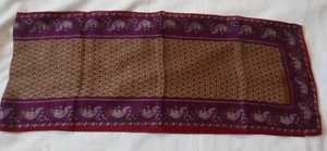Anne Klein for Vera Rectangular Silk Scarf, Paisley Purple Leaves 52 x 10 - Picture 1 of 5