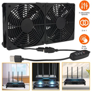 2 in 1 USB Ventilator 120mm Leise PC Gehäuselüfter Doppel Lüfter für PS4/Laptop - Afbeelding 1 van 12