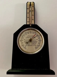 Swift & Anderson Barometer Thermometer Vintage Wall Mount Brown Gold Made In USA - Picture 1 of 9