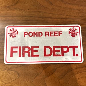 Vintage Pond Reef Fire Department Alaska White/Red Metal Road Sign RARE - Picture 1 of 6