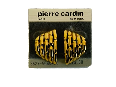 Серьги-гвоздики с золотой цепочкой PIERRE CARDIN США 1 1/2 дюйма x 3/4 дюйма - Изображение 1 из 3