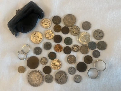 Estate Purse Lot GOLD/SILVER Old US Coins Collectors Rare - Image 1 of 4