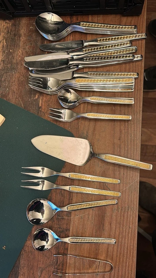 Prinz Besteck Golddekor, Selten/Vintage Solingen , 36 Teile, Noritake Eros - Bild 1 von 2