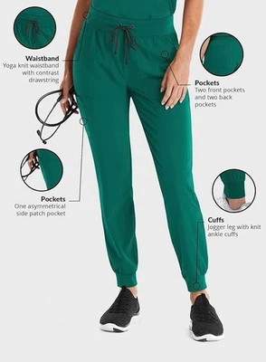 Maevn Women's Yoga Waist Jogger Scrub Pants 8520 Matrix Impulse Sizes XXS to 3XL - Image 1 of 4