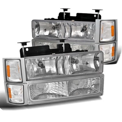 Fits 94-98 Chevy C10 C/K 1500 2500 Tahoe Suburban Headlights+Corner+Bumper Lamps Foto 1 de 2