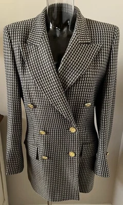 Chaqueta Blazer Escada Taupe Check Talla 34 Foto 1 de 4