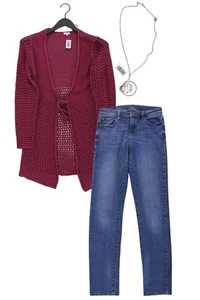 Completo moda donna taglia S con Kaffe cardigan taglia S, Esprit jeans taglia 36 - Picture 1 of 10