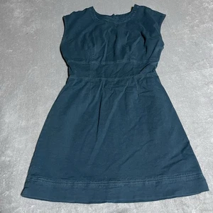 Anthropologie Tie Back Utility Mini Dress Womens 6P Teal Open Back Boho Fairy - Picture 1 of 6