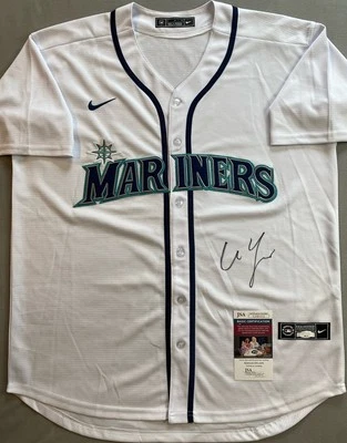 SEATTLE MARINERS- COLE YOUNG AUTOGRAPH HOME WHITE NIKE JERSEY JSA CD81152 - Image 1 of 3