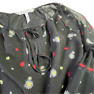 BCBGeneration Women's M Black Floral Romper - Image 1 of 4