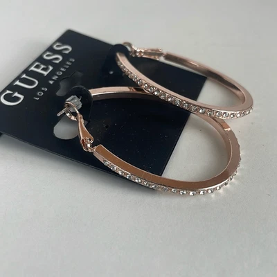 NUEVO Pendientes perforados Guess con acento de diamantes de imitación de color oro rosa Foto 1 de 4