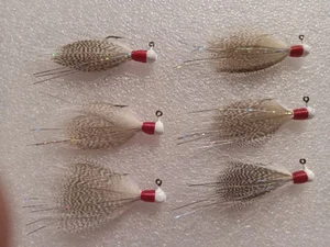 Smoo's Custom Jigs (6) 1/32 Oz. Ducktail Float N Fly Jigs Redhead.         *1160 - Picture 1 of 1