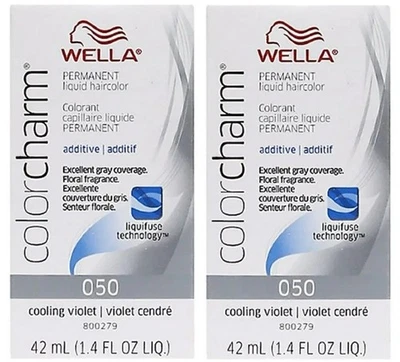 Wella Color Charm cor líquida permanente para cabelo, 50 resfriamento violeta 1,4 oz (pacote com 2) - Imagem 1 de 3