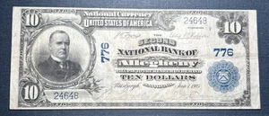 1902 $10 National Currency "Second National Bank of Allegheny" #776 VF - Picture 1 of 2