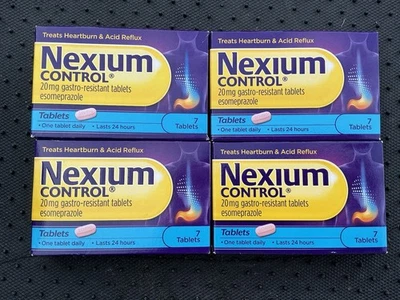 NEXIUM CONTROL 20MG 4 X 7 PACKS 28 TABLETS IN TOTAL FOR HEARTBURN & ACID REFLUX