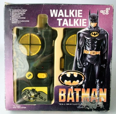 VINTAGE 1989 BATMAN 1st MOVIE WALKIE TALKIES EL GRECO NEW ! - Image 1 of 4