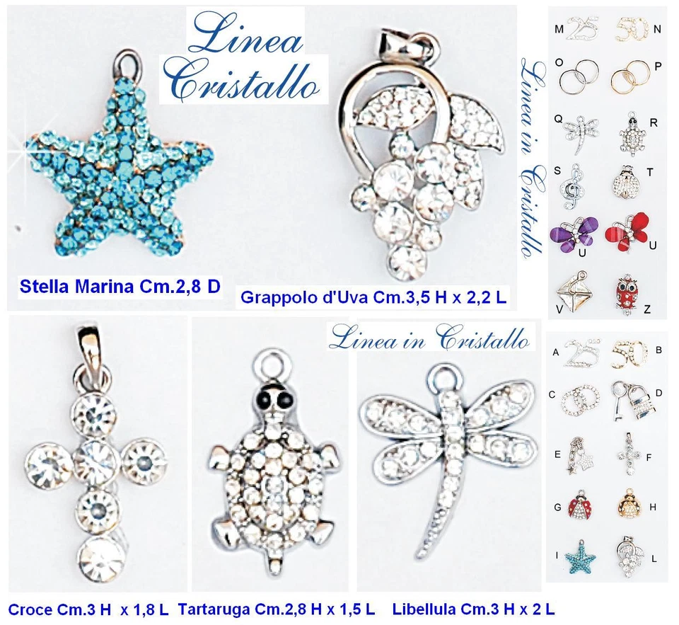 N.1 BOMBONIERA GRAPPOLO d' UVA a CIONDOLO-PENDENTE con CRISTALLI TRASP. Cm.3 H  - Immagine 1 di 1