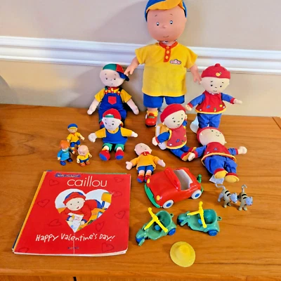 Caillou Lot of 19 Plush, Figures, Books PBS Cartoon TV Show Vintage  - Image 1 of 4