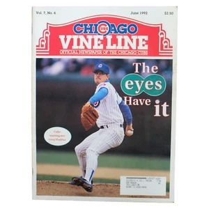 Baseball Chicago Cubs Vine Line June 1992 Greg Maddux Right Cover As Is - Picture 1 of 3