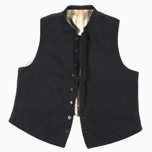 Antique 19th Century Mens Vest Civil War Era Military or Dress Wear Black Wool - Picture 1 of 14