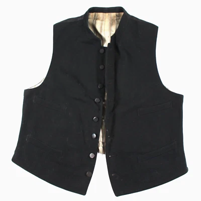 Antique 19th Century Mens Vest Civil War Era Military or Dress Wear Black Wool - Image 1 of 4