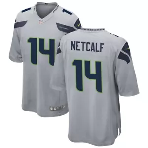 Maglietta Nike grigia NFL Seattle Seahawks gioco alternativo grigio lupo DK Metcalf #14 - Foto 1 di 16