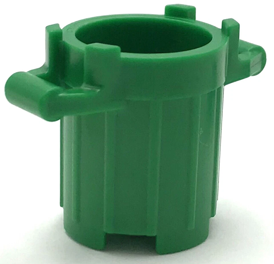 Lego New Green Container Trash Can with 4 Cover Holders Piece - Image 1 of 1