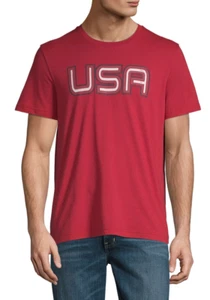 T-SHIRT UOMO GIROCOLLO ROSSA MANICA CORTA NUOVA CON ETICHETTE CITY STREET AMERICA USA 4 luglio - Foto 1 di 1