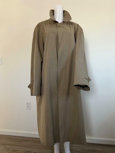 BURBERRY Miscela di cotone marrone chiaro UOMO Rip. acqua a quadretti Rimuovi fodera lana impermeabile R42