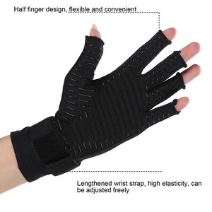 Half Finger Gloves Silicone Anti Slip Arthritis Compression Gloves for Finger - Picture 1 of 12