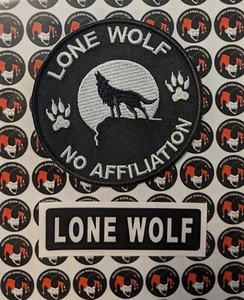 Parche de motociclista Lone Wolf sin afiliación con pegatina - Imagen 1 de 1