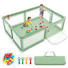 Baby Playpen Extra-Large Safety Baby Fence w/ Ocean Balls & Rings Green