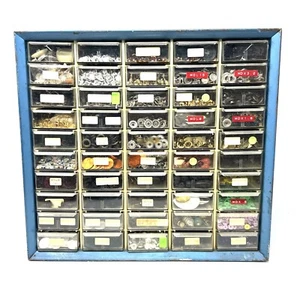 Vintage Organizer Aufbewahrungsschrank mit 50 klaren Schubladen & Zubehör gebraucht - Bild 1 von 13