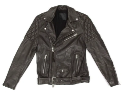 ALL SAINTS Boyson Chaqueta de Cuero Marrón Oscuro para Motociclista para Hombres talla XS Foto 1 de 4