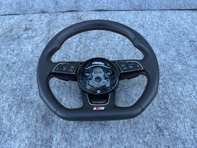 VOLANTE INFERIOR PLANO 3 RADIOS CON COSTURAS ROJAS 18-23 AUDI A4 A5 S4 S5 RS5 B9 Foto 1 de 4