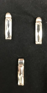 Sterling Silver 925 Crystal Stud Stud Earrings and Necklace Pendant - Picture 1 of 14