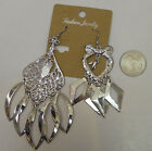 Fashion Jewelry Ladies Fashion Earrings Drop Dangle Silver Tones Hook
